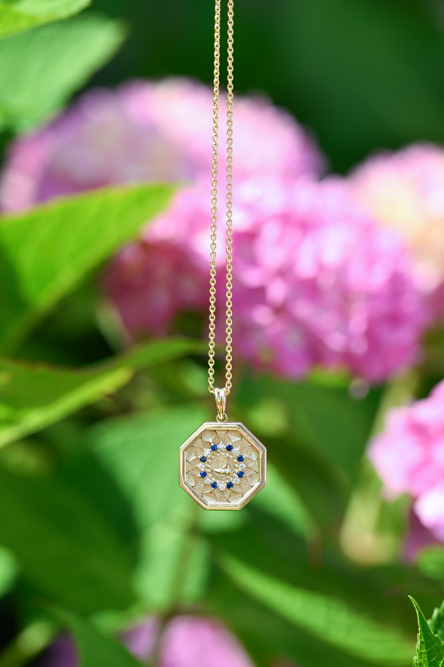 14KYG Nantucket Sailor's Valentine- Sapphire/Diamond