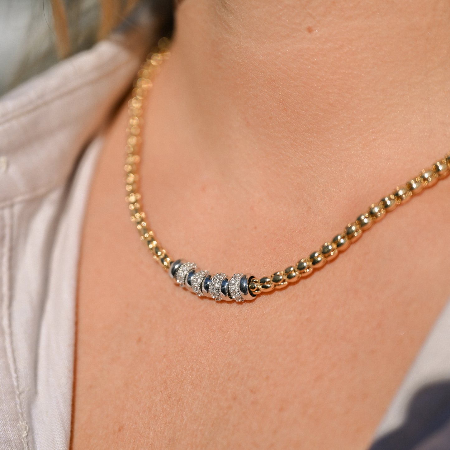 Diamond Beaded Necklace