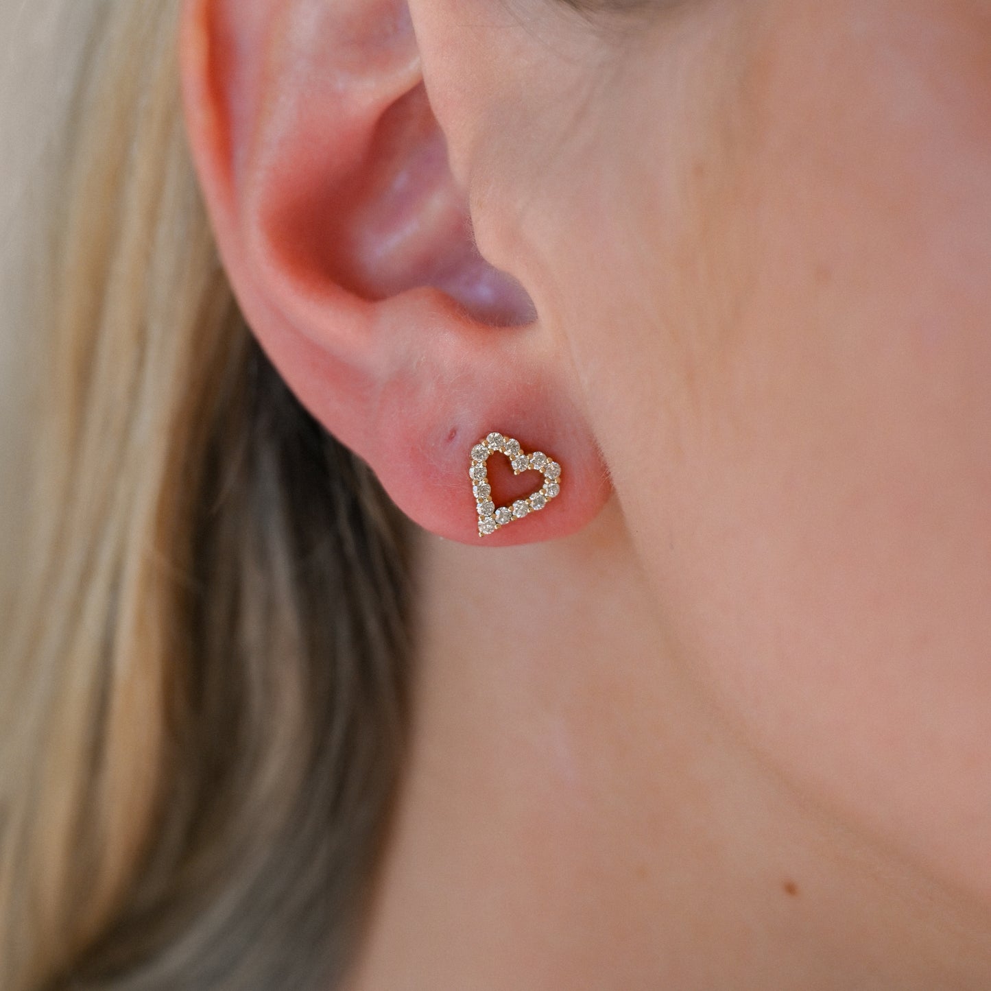 14KYG Dia (.50tcw) Heart Earrings