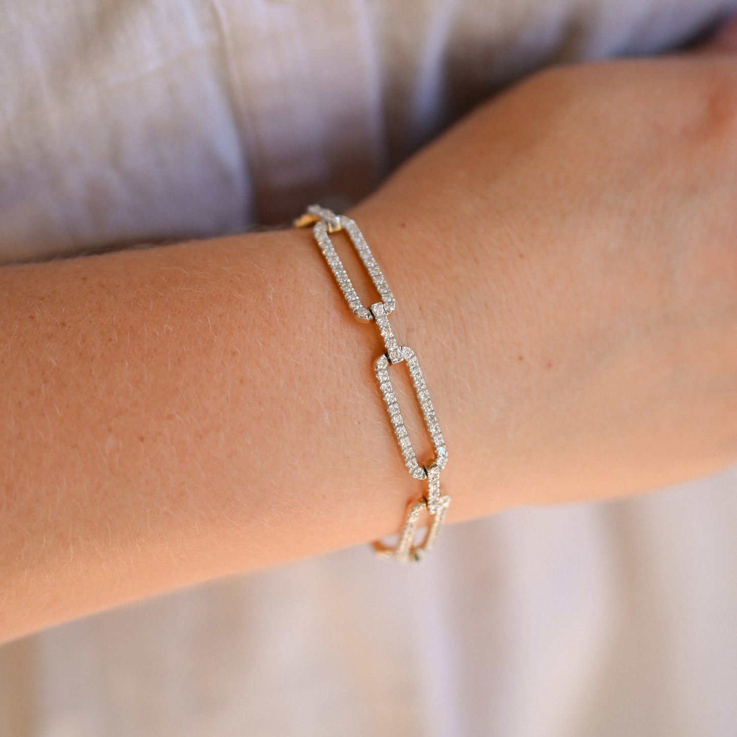 14KYG Diamond Link Bracelet