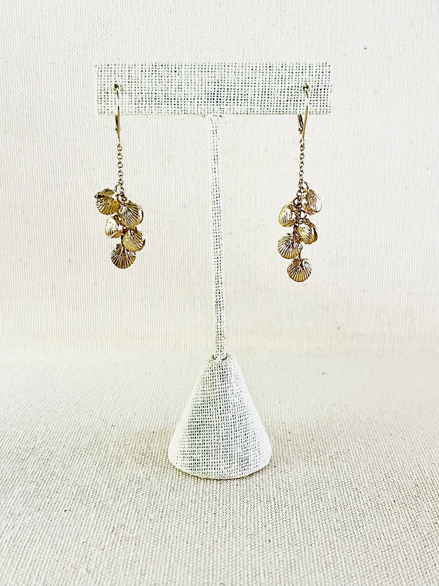 Scallop Cluster Dangle Earrings