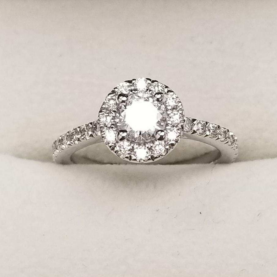 14K White Gold Classic Round Cut Diamond Engagement Ring | Jewel