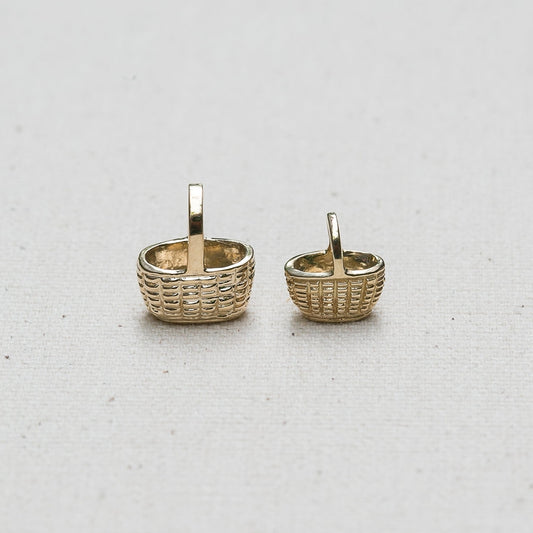 Oval Nantucket Basket Charm/Pendant available in 14K Yellow Gold handmade by Jewel in the Sea Nantucket