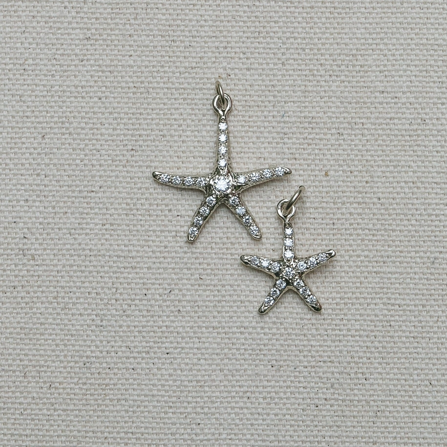 Diamond Starfish Charm/Pendant in 14K Gold handmade by Jewel in the Sea Nantucket