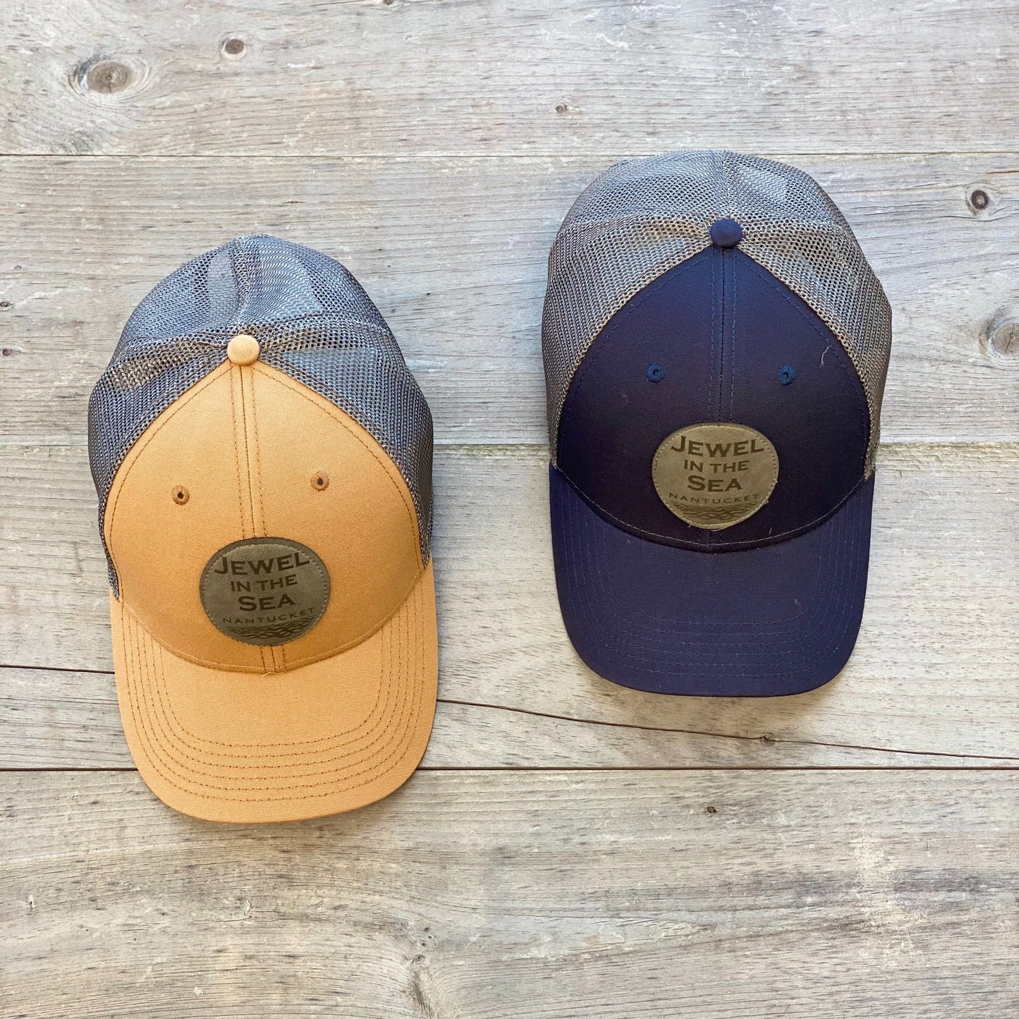 Jewel in the Sea Lo Pro Snapback Trucker Hat in Carmel and Navy