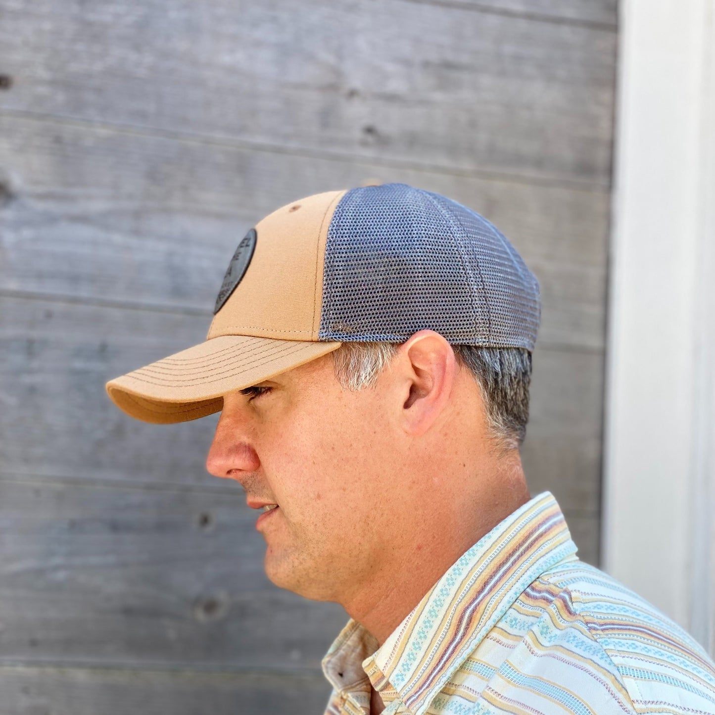 Jewel in the Sea Lo Pro Snapback Trucker Hat in Carmel and Grey