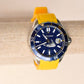 Nantucket Island Chronograph Dive Watch with yellow strap by Jewel in the Sea Nantucket