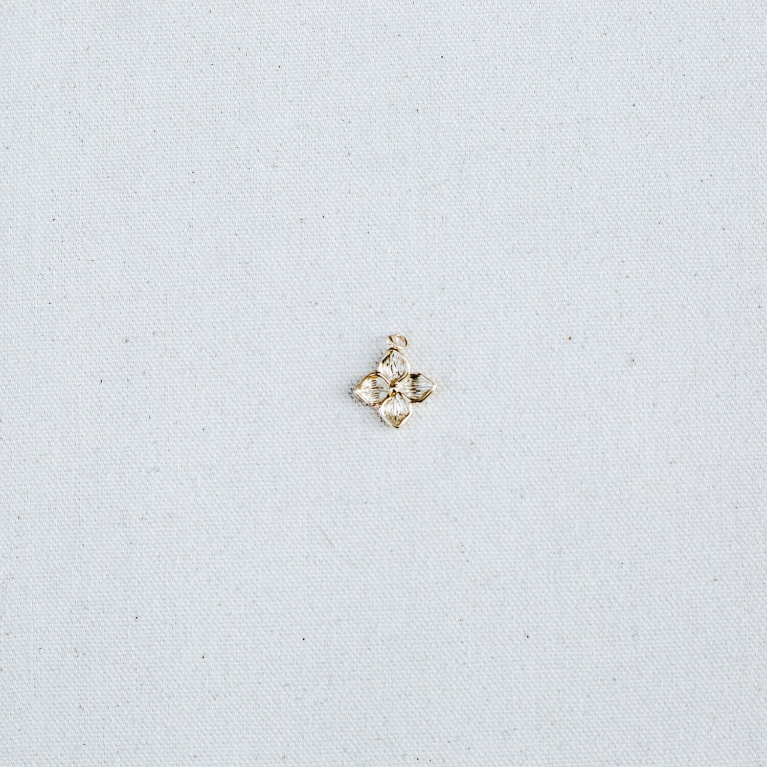 14K Yellow Gold Hydrangea Charm/Pendant handmade by Jewel in the Sea Nantucket