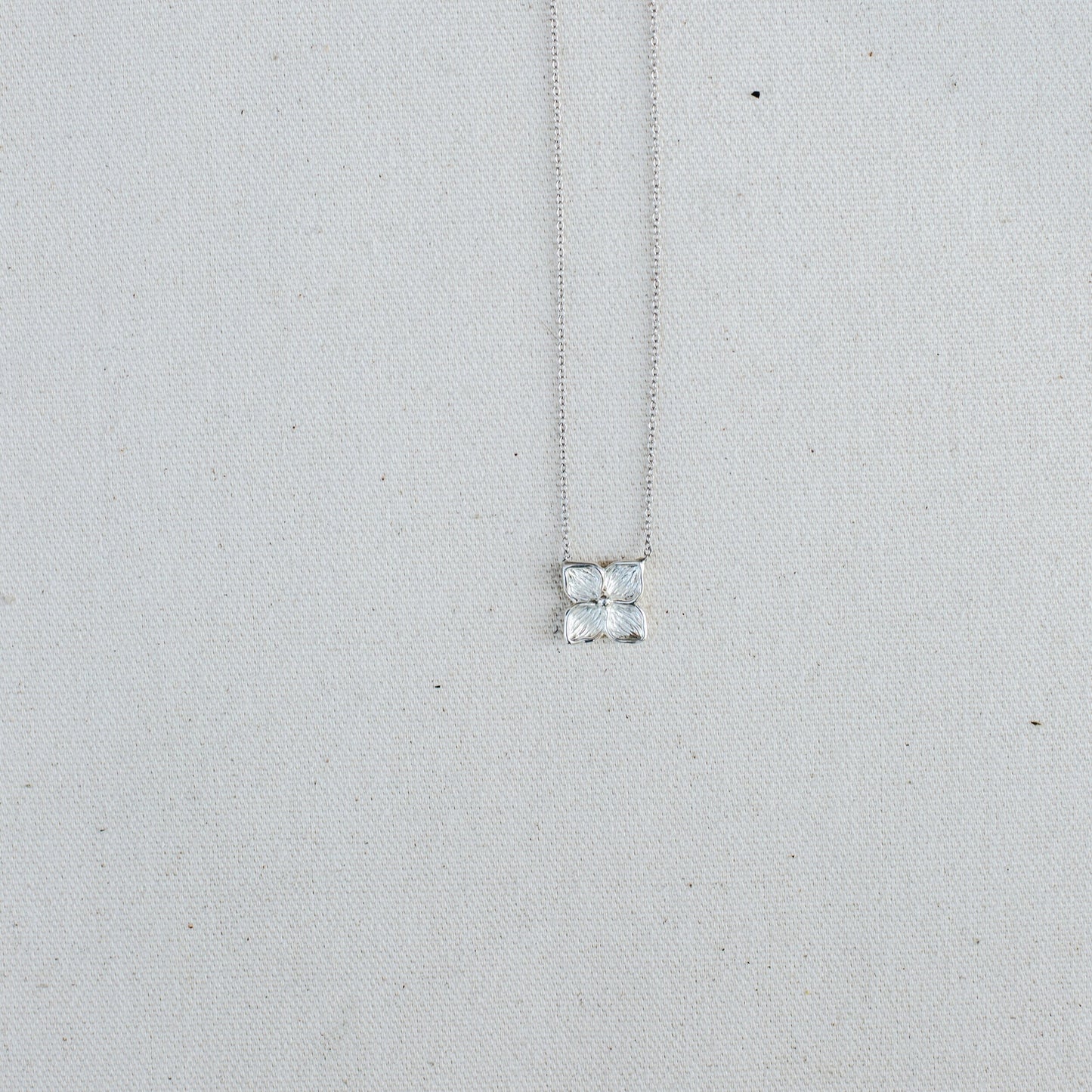 Sterling Silver Hydrangea Necklace handmade by Jewel in the Sea