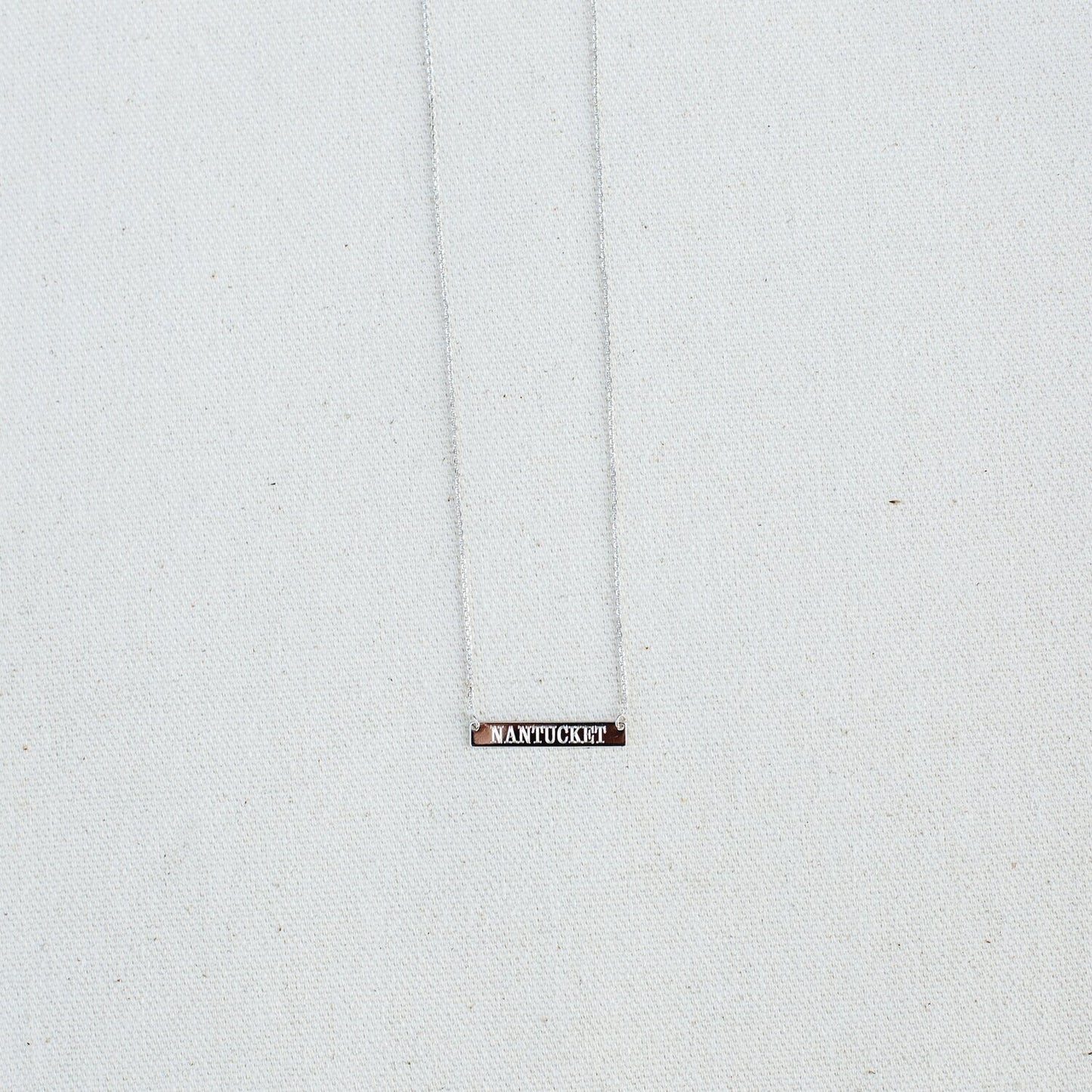 "Nantucket" Engraved Bar Necklace handmade by Jewel in the Sea Nantucket
