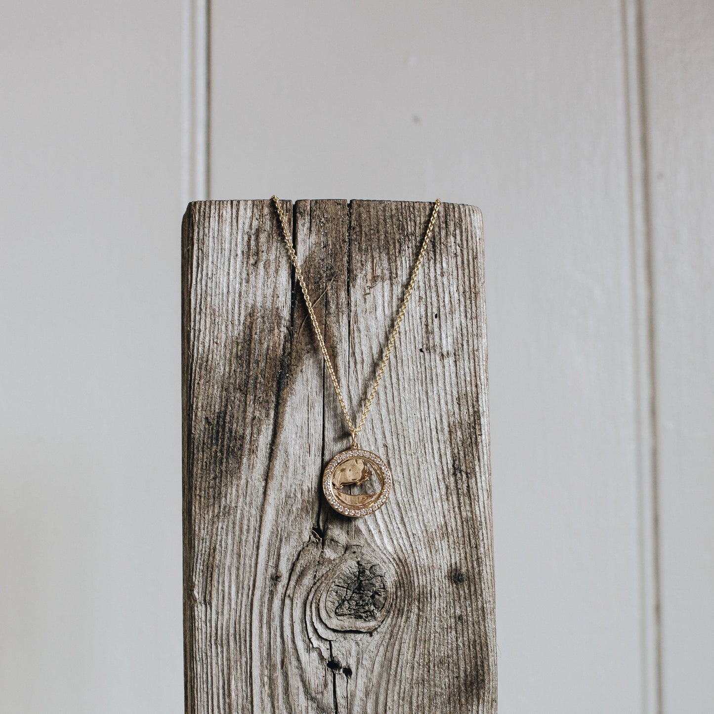 14K Yellow Gold Diamond Nantucket Island Cut Out Pendant handmade by Jewel in the Sea Nantucket