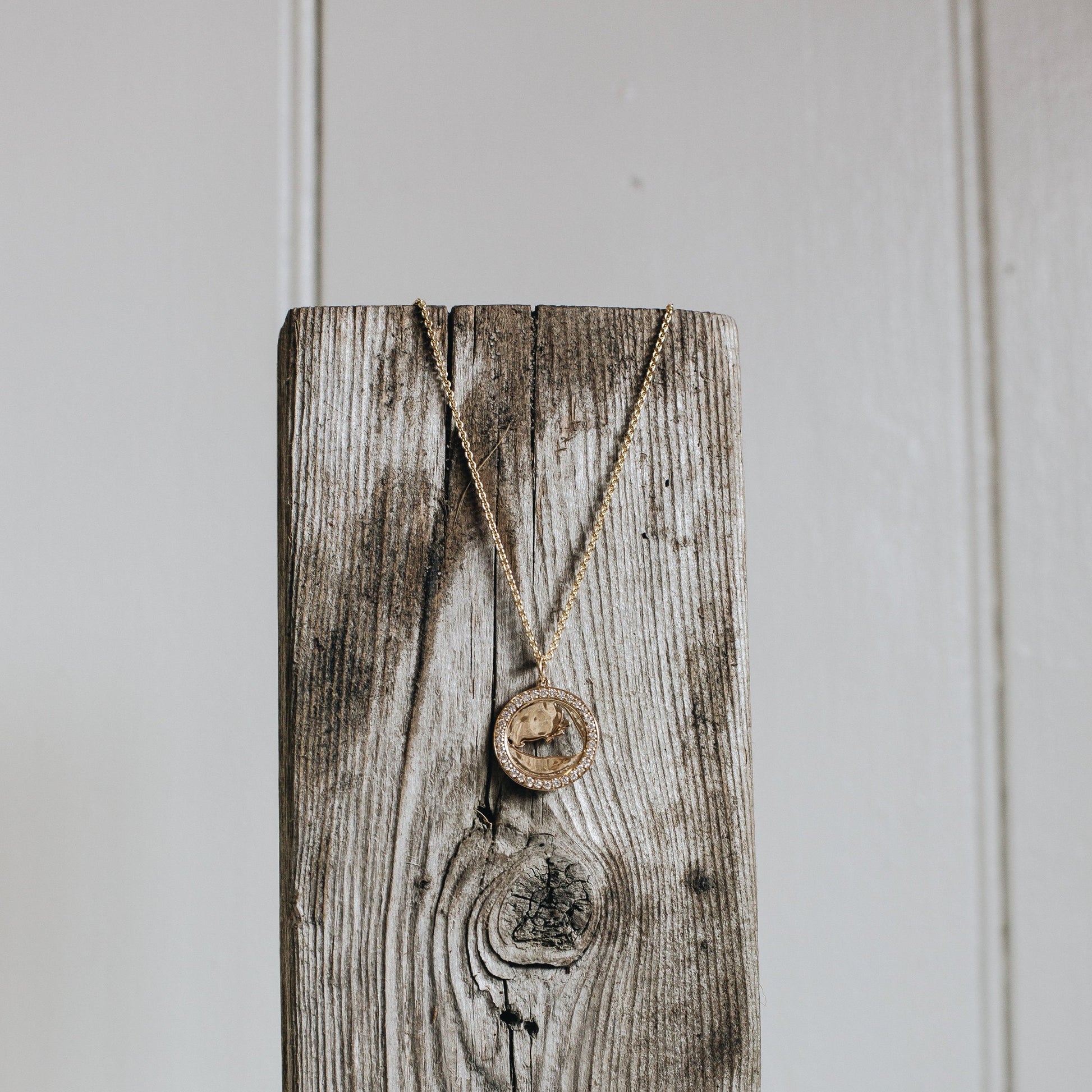 14K Yellow Gold Diamond Nantucket Island Cut Out Pendant handmade by Jewel in the Sea Nantucket