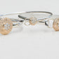 Multiple Diamond Nantucket Basket Top Bangle  Sterling Silver and 14K Gold handmade by Jewel in the Sea Nantucket
