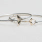 Whale Tail Bangle - Sterling Silver and 14K Yellow Gold handmade by Jewel in the Sea