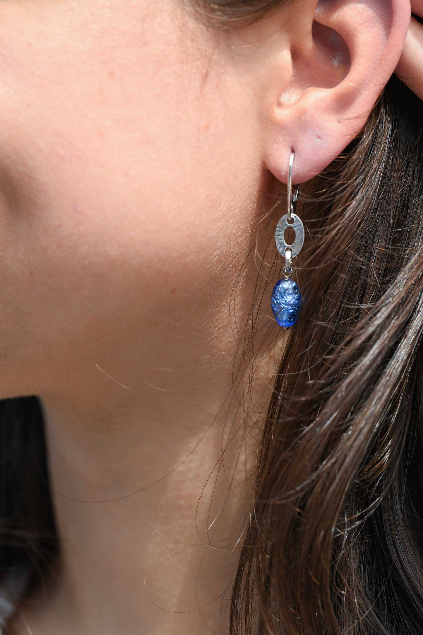 Sterling Silver Venetian Glass Earrings
