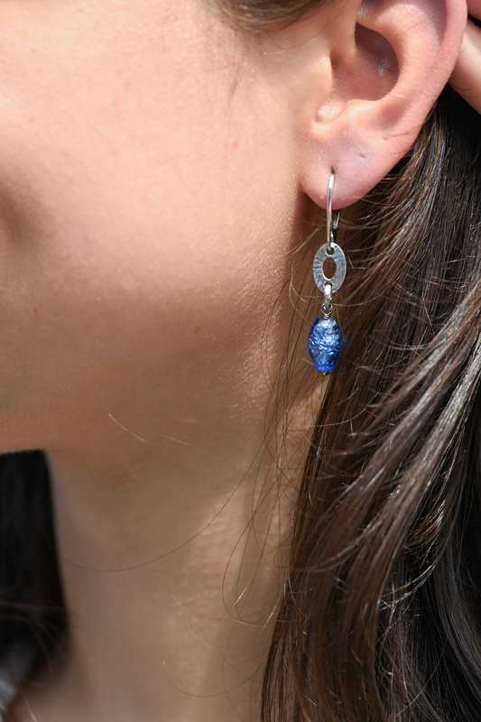Sterling Silver Venetian Glass Earrings