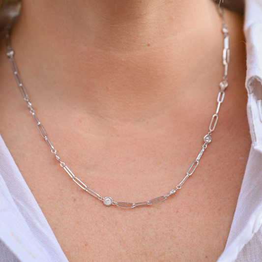 Dia Paperclip Necklace