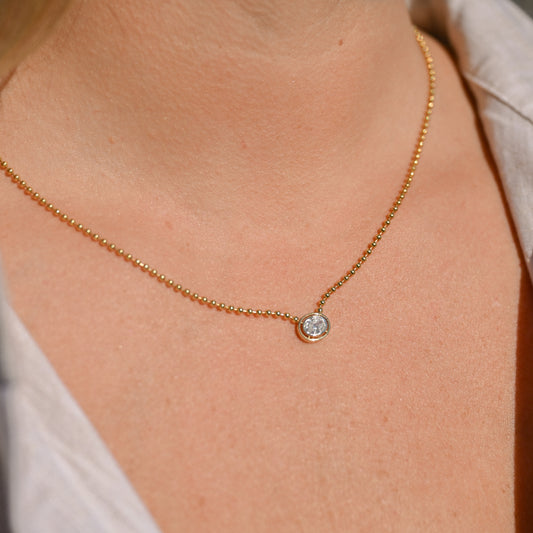 Bezel Diamond Pendant Necklace