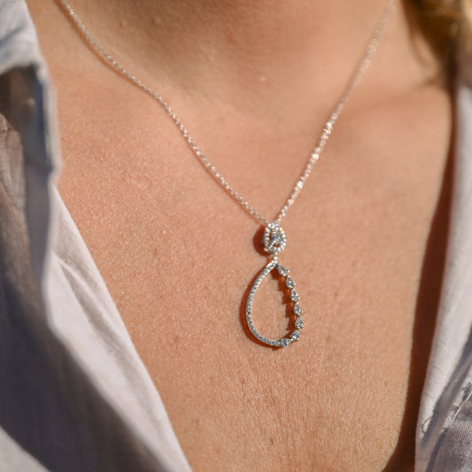 Diamond Teardrop Pendant Necklace