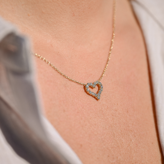 Dia Heart Pendant Necklace