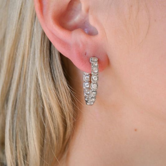 14KWG DIA (2.07TCW) Hoop Earrings