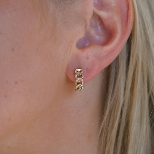 14KYG Dia (.40tcw) Pave Twist Huggie Earrings