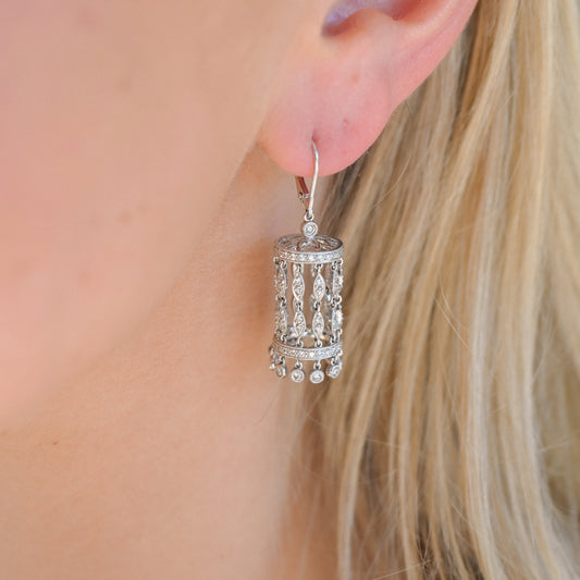 18KWG Dia (1.15tcw) Chandelier Earrings