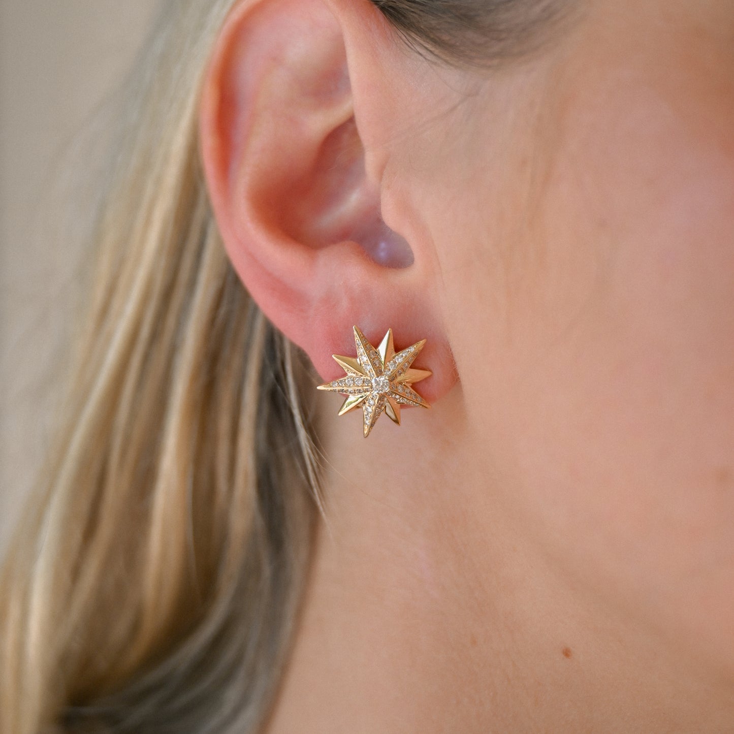 14KYG Dia (.77tcw) Starburst Earrings