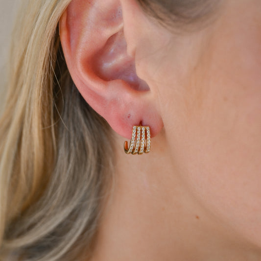 14KYG Dia (.50tcw) Four Row Earrings