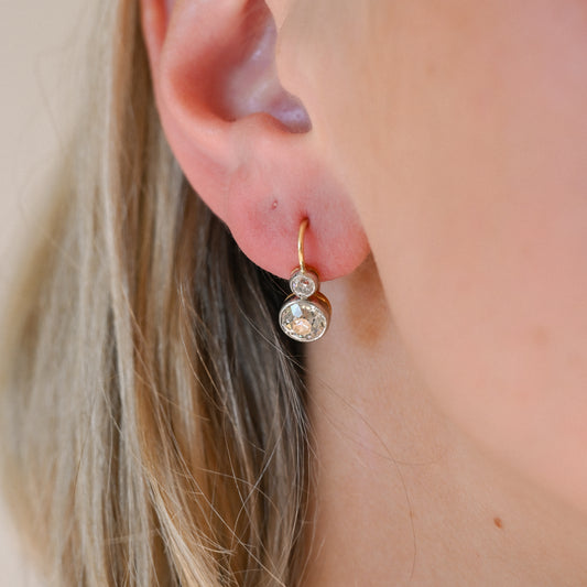 18KYG Dia Drop Earrings