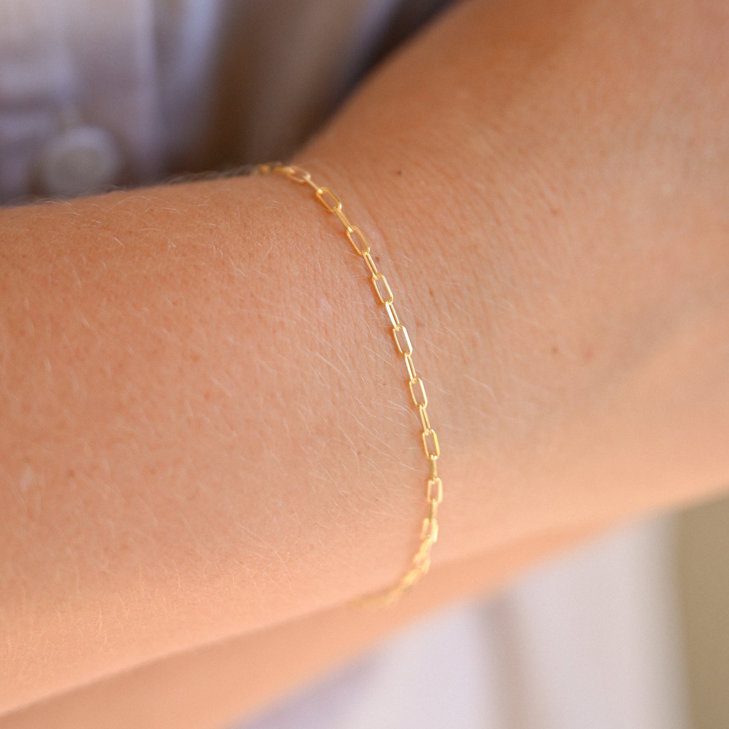 14KY Mini Paperclip Bracelet