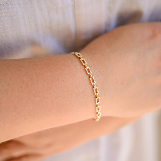 14KYG Diamond Link Bracelet
