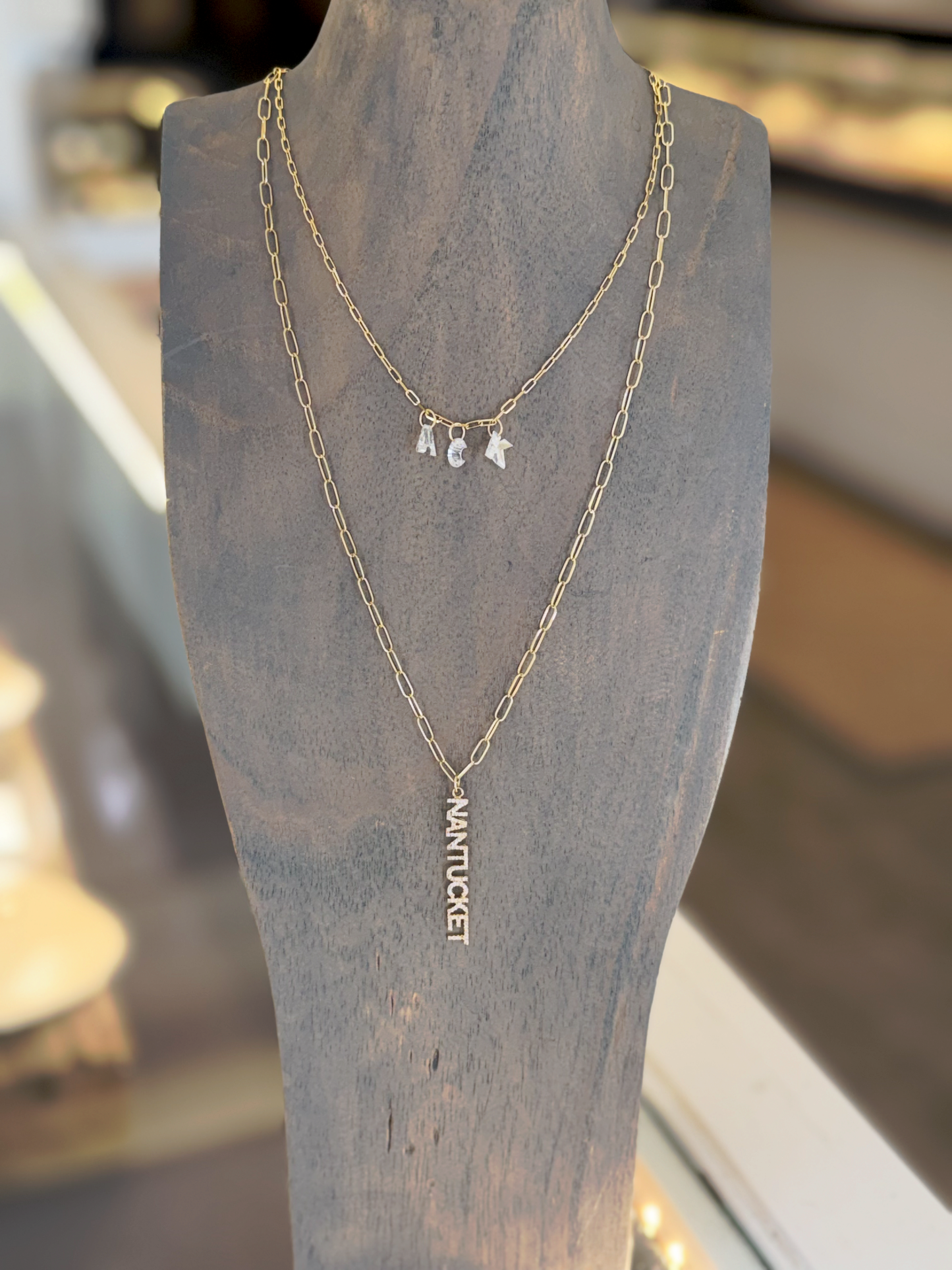 Fantasy Cut Lab Diamond "ACK" Necklace