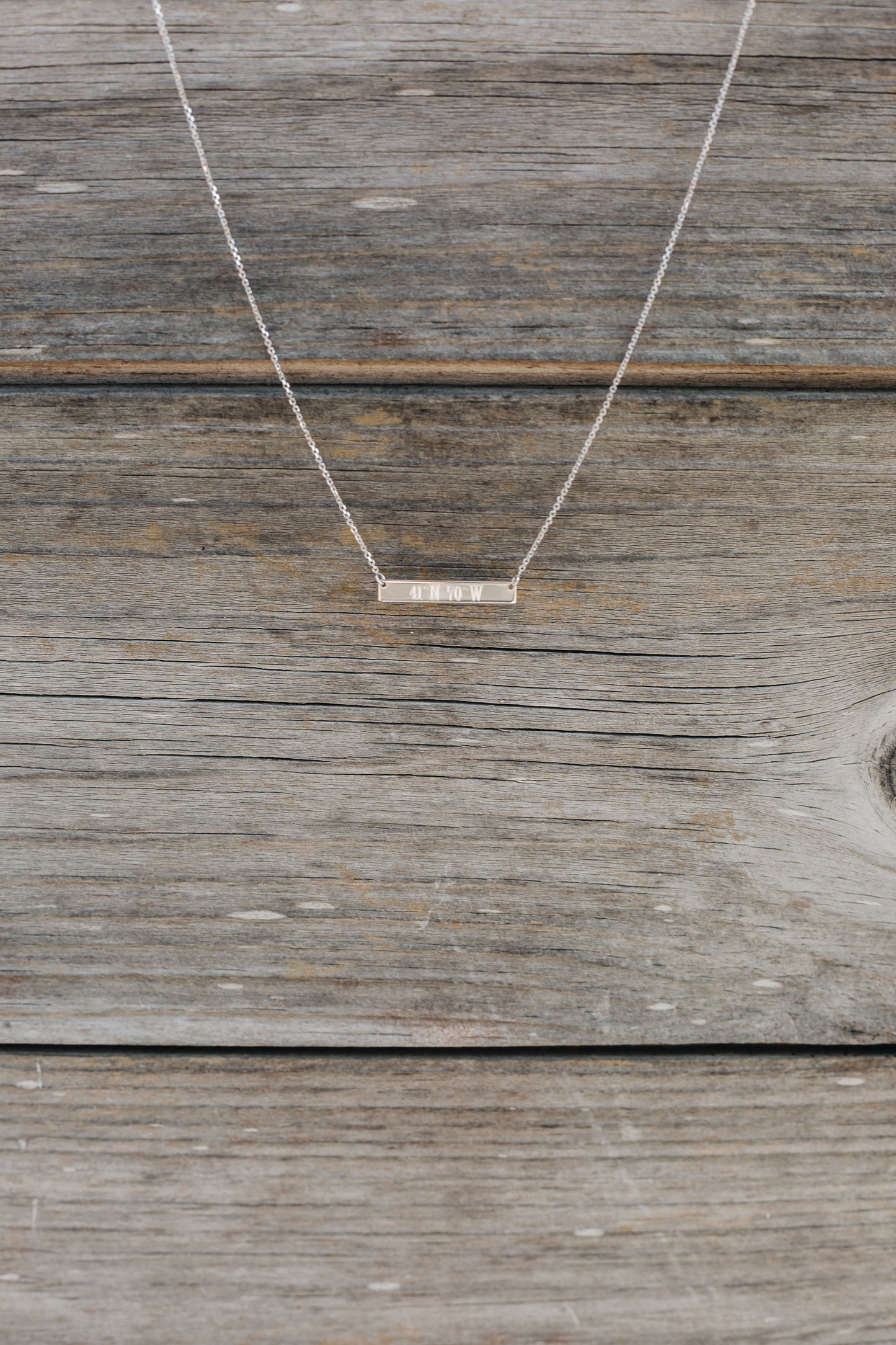 Nantucket Coordinates Bar Necklace