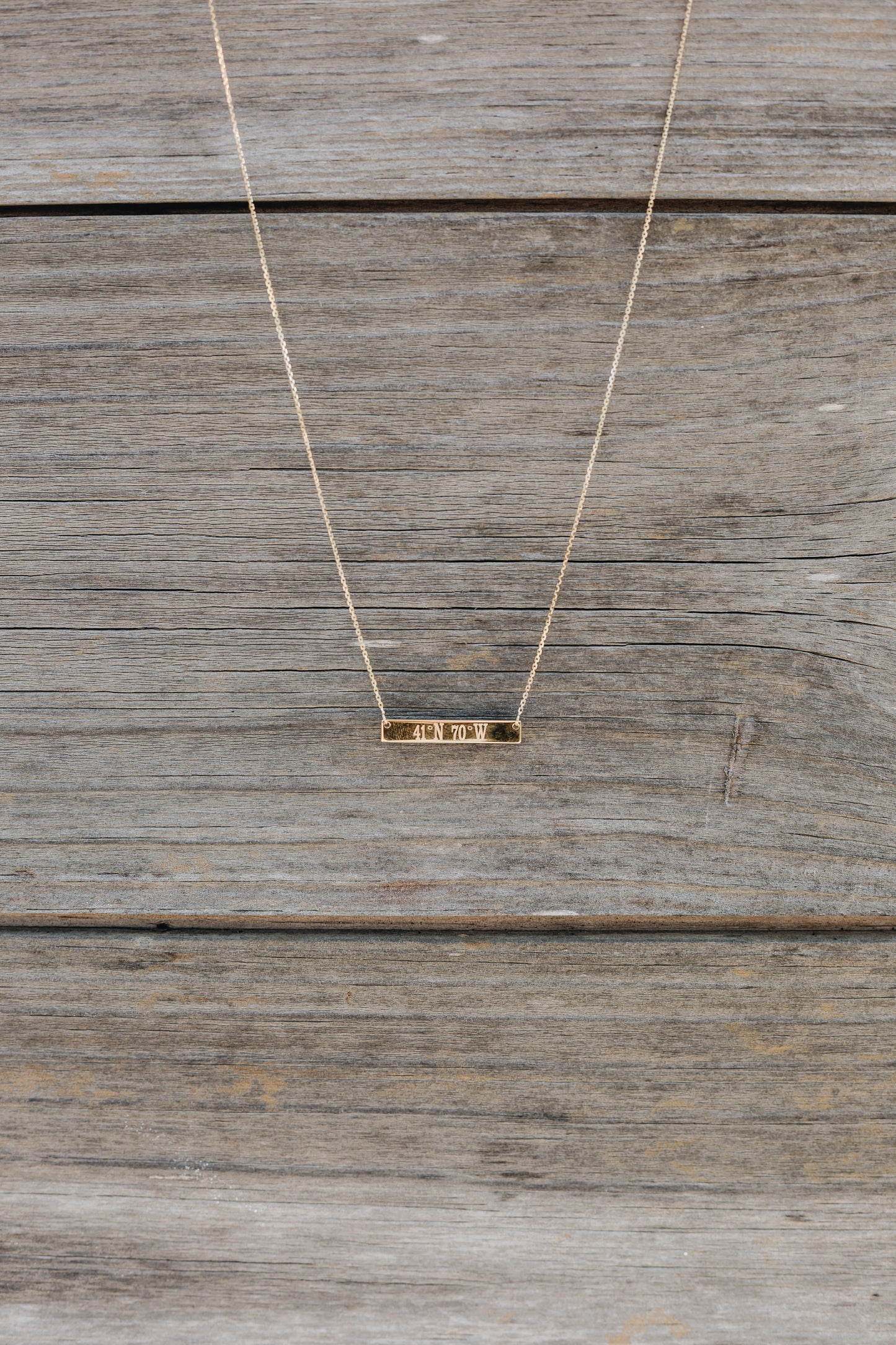 Nantucket Coordinates Bar Necklace