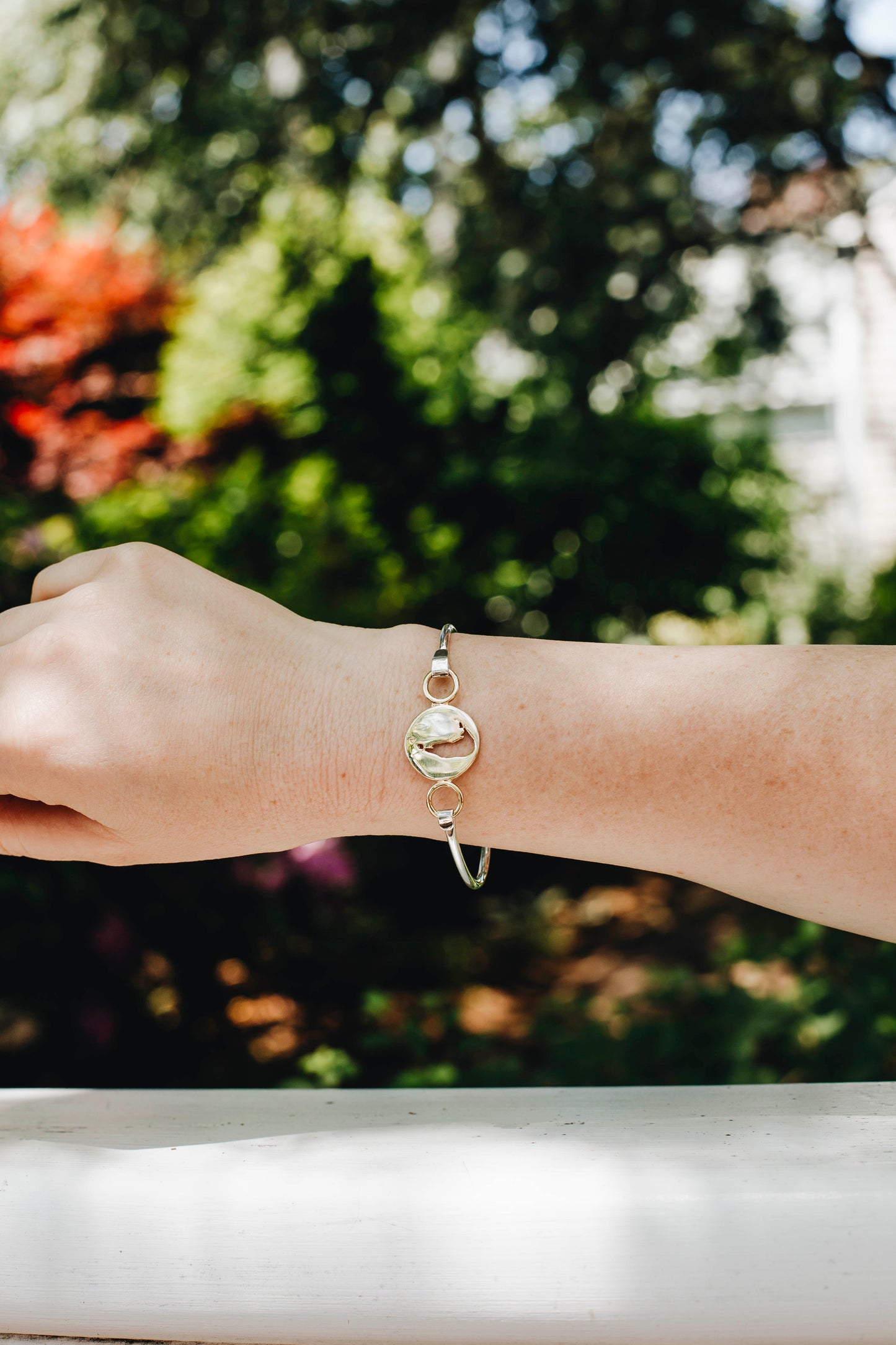 Nantucket Island Cut Out Bangle - Sterling Silver