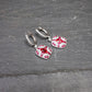 Dangling Ruby and Diamond 18K White Gold Earrings handmade by Jewel in the Sea Nantucket