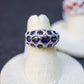 18K White Gold Multi-Stone Diamond and Sapphire Ring handmade by Jewel in the Sea Nantucket