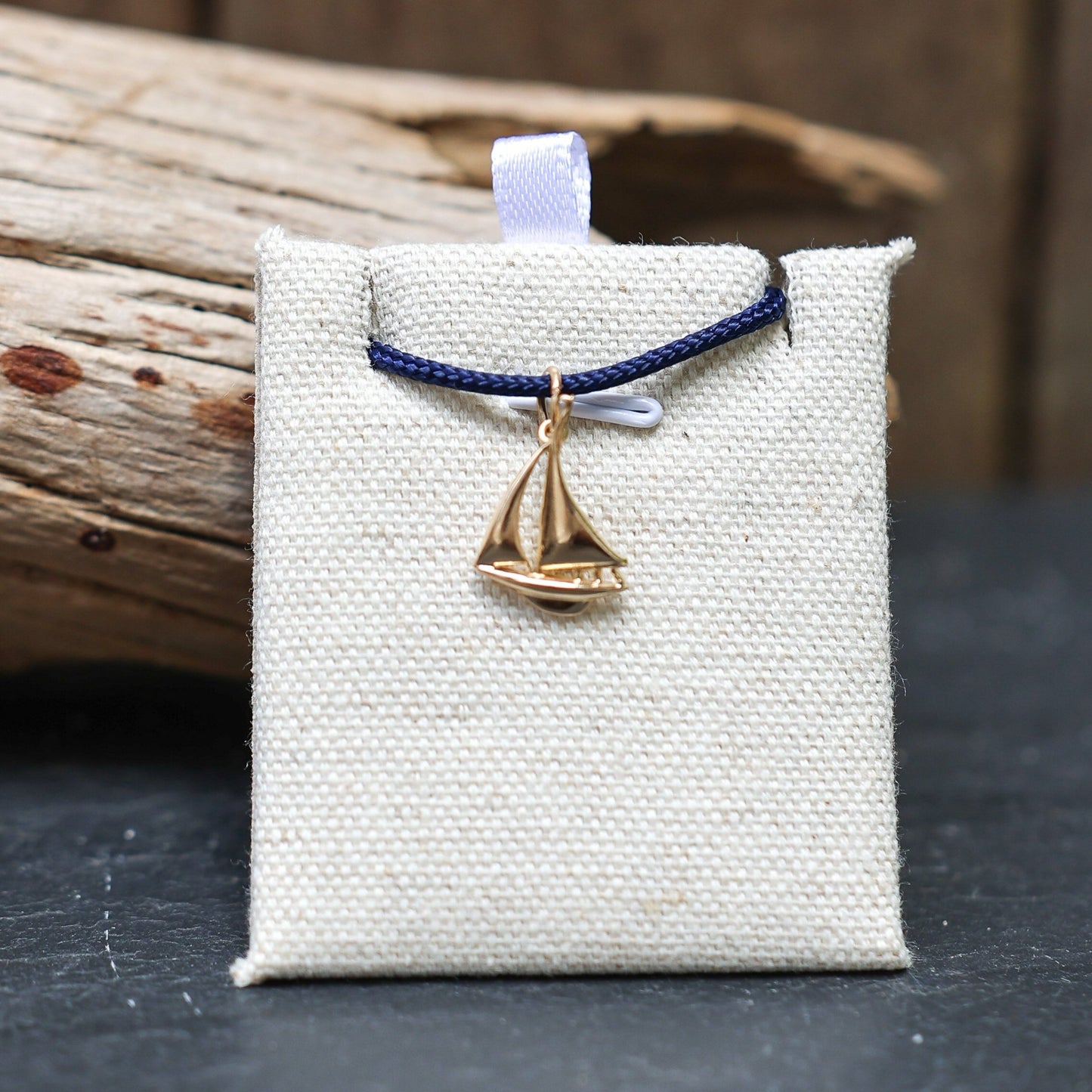 14K Yellow Gold Vintage Sailboat Charm by Jewel in the Sea Nantucket