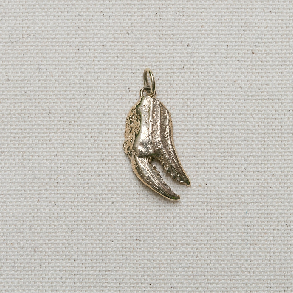 Crab Claw Charm/Pendant in 14K Yellow Gold handmade by Jewel in the Sea Nantucket
