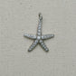 Diamond Starfish Charm/Pendant in 14K White Gold handmade by Jewel in the Sea Nantucket