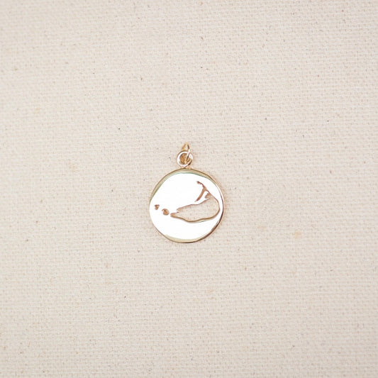 14K Yellow Gold Nantucket Island Cut-Out Pendant handmade by Jewel in the Sea Nantucket