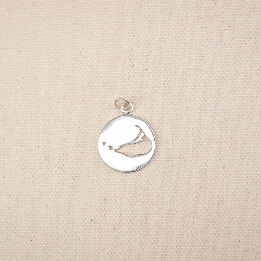 Sterling Silver Nantucket Island Cut-Out Pendant handmade by Jewel in the Sea Nantucket