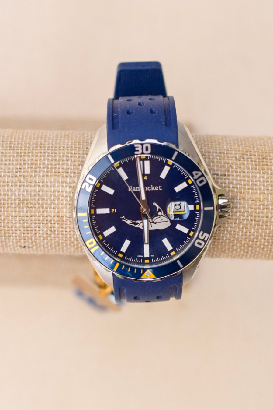 Nantucket Island Chronograph Dive Watch with blue strap by Jewel in the Sea Nantucket