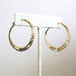 14K Yellow Gold Hammered Textured Hoop Earrings handmade by Jewel in the Sea Nantucket